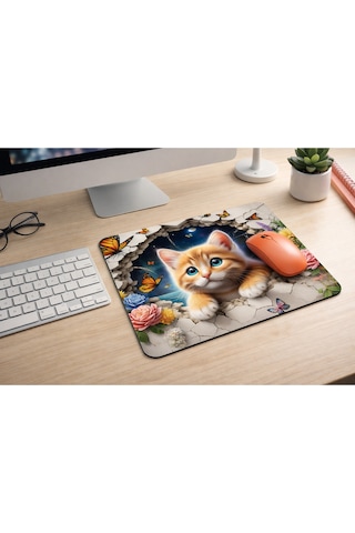 Sevimli Minik Kedi Desenli Mouse Pad Mousepad