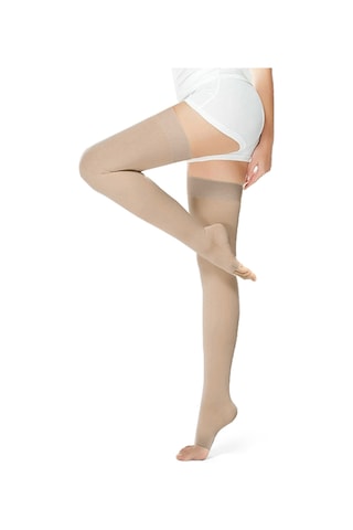 Teltree Uzun Süre Oturan/kalkışanlar İçin Bacak Kan Akışını İyileştirici, Daraltıcı Ve Destekleyici, 2. Seviye, Kalçaya Kadar, Ayağa Açık, Ten Rengi, Xxl Bilezikler Çok Renkli