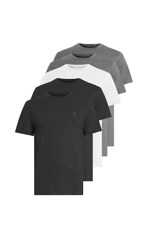 Kozik Standart Fit Bisiklet Yaka Erkek Tişört 5'li Beyaz - Siyah - Füme