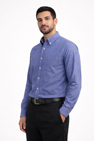 Dormen Uzun Kol Klasik Erkek Regular Fit Gömlek 7607 Mavi