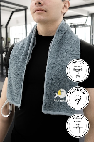 Sporcu Antrenman Havlusu Gym Fitness Plates Boks Tenis Spor Havlu Petrol