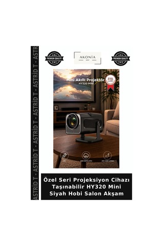 Özel Seri Projeksiyon Cihazı Taşınabilir Hy320 Mini Siyah Hobi Salon Akşam
