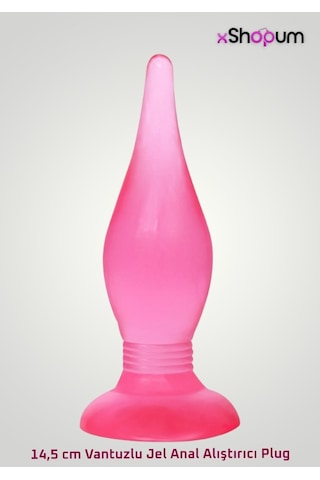 xShopum 14,5 Cm Vantuzlu Jel Anal Alıştırıcı Plug