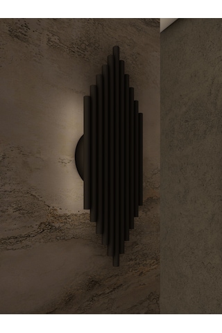 Nox Siyah Modern Şarjlı Aplik Sarı Işık Yayan Lamba