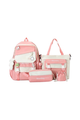 2024 Fabrika Sıcak Satış Hacmi Yüksek Okul Sırt Çantası Çocuk Sırt Çantası Yemek Kabı Takım Çocuklar Pembe