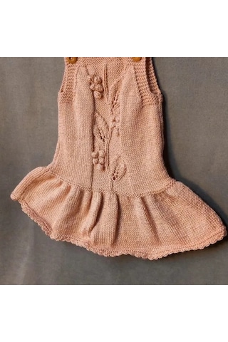 Uretti - Talia 8659 - 6199 El Örgüsü Kız Çocuk Jile Elbise - 2 Yaş Gülkurusu