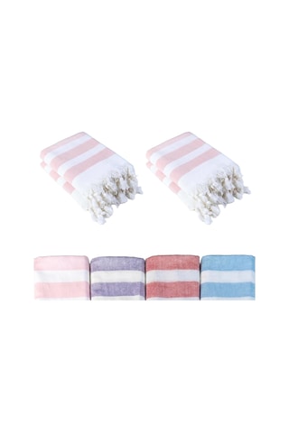 Pembe 4&apos Lü - 90 X 180 Cm - İnce & Transparan - Kadınlar İçin İpeksi Yumuşak Peştamal - Bambu & Pamuk Karışımı - Dokuma Şeritleri Solmaz Ve Uzun Ömürlü - Dekoratif Hediyelik Peştamal Açık