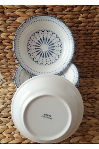 Güral Porselen Dijital 19 Cm 12 Adet Çukur Yemek Tabak