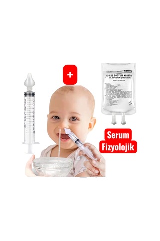 Hangzhou 1 Adet Burun Temizleme Şırıngası Silikon Başlıklı+yedek Başlık+500 Ml Yıkama Sıvısı