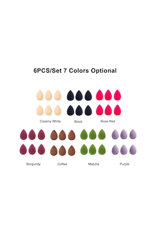 Teltree "6'li Set Nemli/kuru Fondöten Süngeri - Mini Makyaj Süngerleri İle Kusursuz Fondöten Ve Allık Uygulaması"