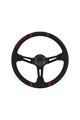 SİYAH SİYAH KIRMIZI MOMO OFSETLİ SPOR DİREKSİYON PVC