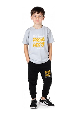 Fyk Kids Erkek Çocuk Hug People Yazılı Alt-üst Takım Gri