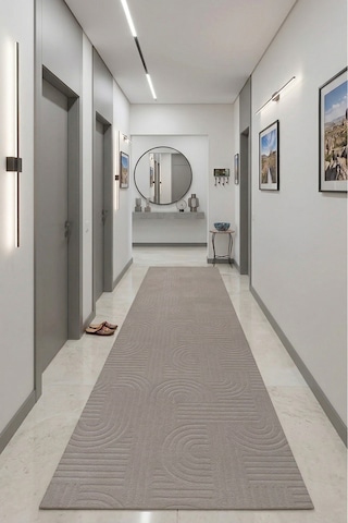 Kaymaz Tabanlı Halı Kesme Yolluk Salon Koridor Mutfak Yatak Odası Halısı 6017 Vizon