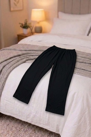 Büyük Beden Kadın Baskılı Kaşkorse Pijama Takımı Siyah
