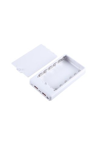 Haweel Dıy 6 X 18650 24w Hızlı Şarj Güç Bankası Kutusu Ekranlı Kılıf, Dahil Değil Beyaz