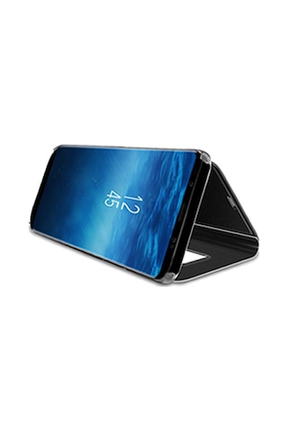 Oppo A5 2020 / A9 2020 Uyumlu Aynalı Kapaklı Lüx Kılıf Siyah