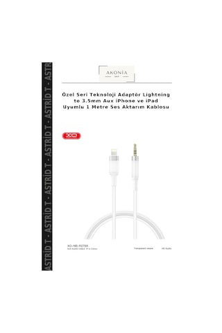 Özel Seri Teknoloji Adaptör Lightning To 3.5mm Aux İphone Ve İpad Uyumlu 1 Metre Ses Aktarım Kablosu