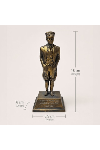 Bk Gift Bronz Renk Lider Figürlü Heykel 18 Cm Dekoratif Masa Üstü Biblo