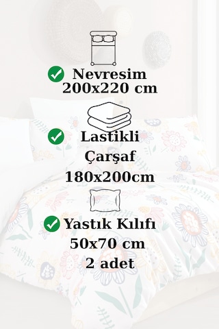 Conzaliza Çift Kişilik Lastikli Çarşaflı Nevresim Takımı