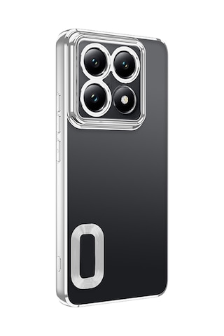 Noktaks - Xiaomi Uyumlu Xiaomi Mi 14t Pro - Kılıf Kamera Korumalı Logo Gösteren Koruyucu Omega Kapak - Gümüş T35796 Gümüş