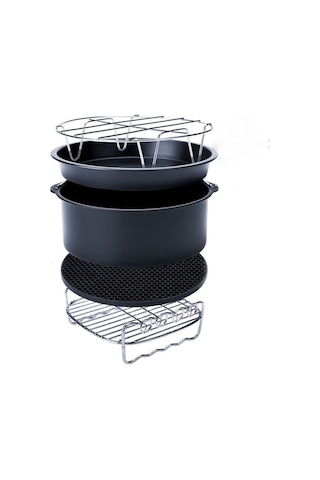 Sones 5'i 1 Arada Fritöz Aksesuar Seti Çok İşlevli Hava Fritözü Seti Izgara Pizza Tavası Beş Parçalı Set