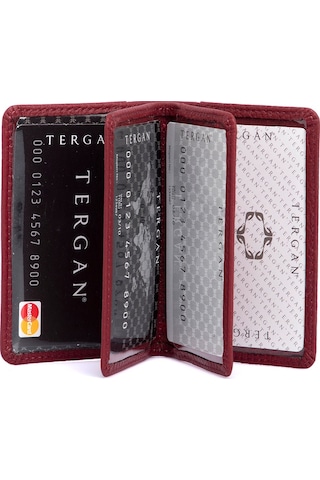 Tergan Bordo Deri Unisex Kredi Kartlık 01601M71
