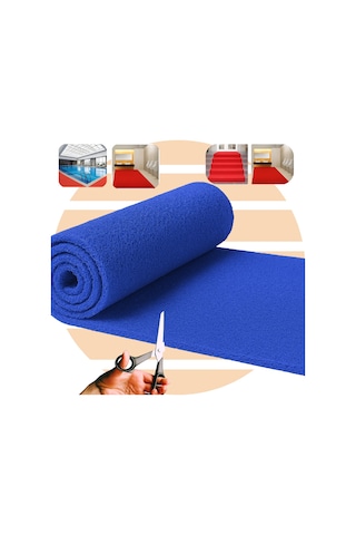 Beylin Kıvırcık Pvc Paspas Dış Zemin Halı Yolluk Mavi 100x100 Lacivert