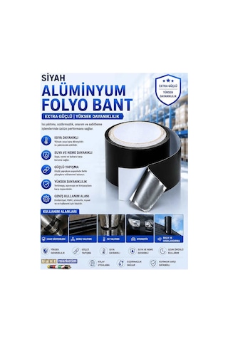 Mat Siyah Alüminyum Folyo Bant 50mm X 25mt Bant Marketim