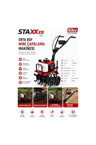 Staxx Power ST63MT Xlpro Bahçe Çapa Makinesi