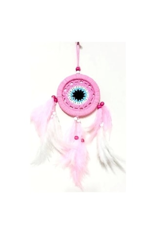 Pembe Dream Catcher Pembe Ve Beyaz Kuş Tüylü Düş Kapanı El Yapımı Duvar Süsü