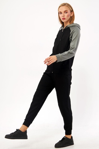 Trendhill Kadın Siyah Kapüşonlu Modal Scuba Eşofman Takm Edy5542s Siyah