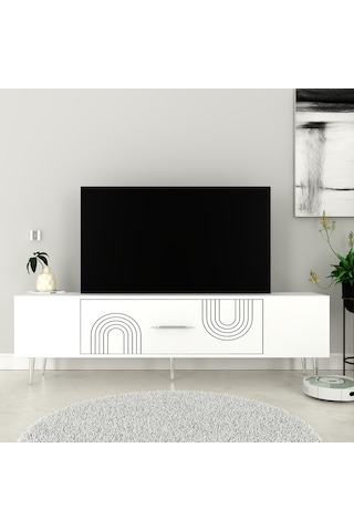 Valeria Tv Sehpası Tv Ünitesi 150 Cm Beyaz