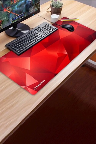 Sonictouch Ultragrand Kızıl Prizma Gamer Oyuncu Xxl Kırmızı Klavye Mouse Pad 40x90cm Mousepad