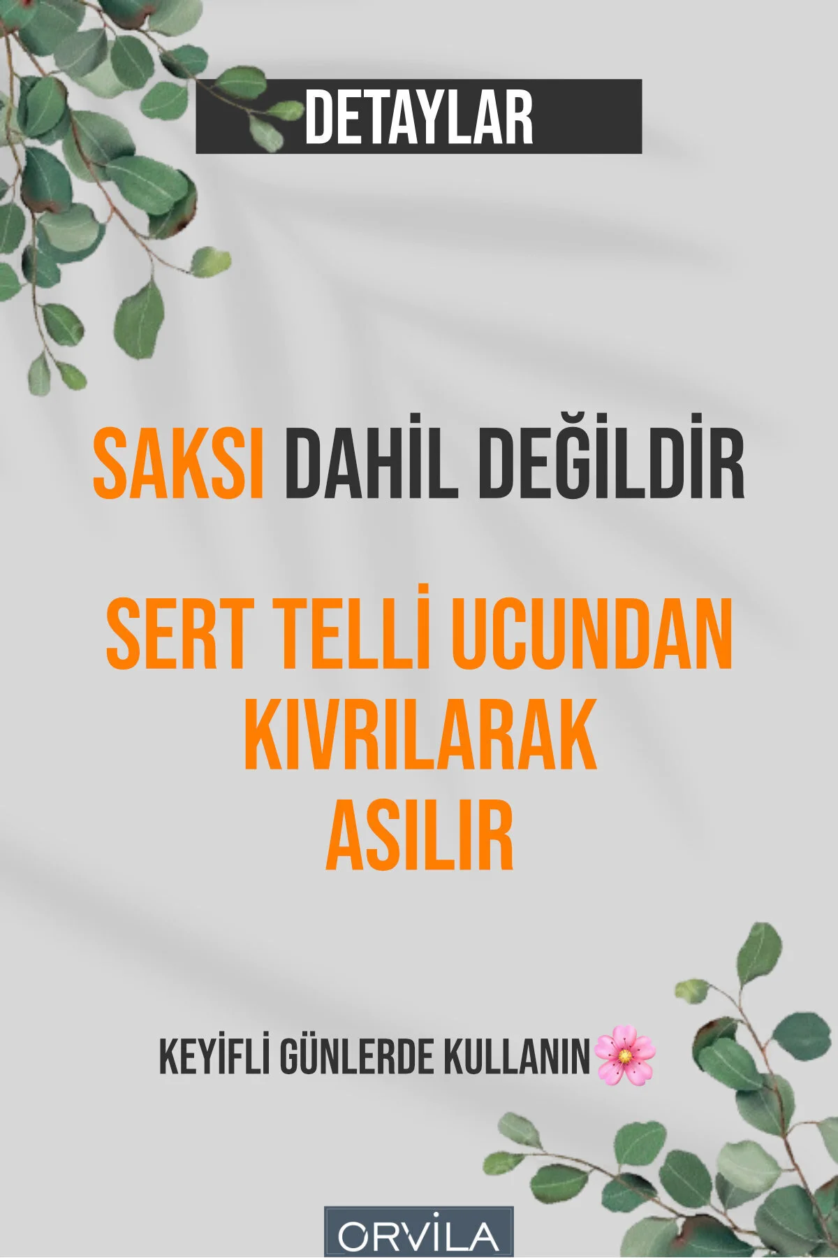 Yapay Sarkıt Çiçek Büyük - Saksısız Asılabilir Yeşil Okaliptus Gerçekçi Banyo Ev Dekor Çiçeği Yeşil