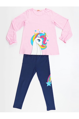 Rainbow Star Kız Çocuk T-shirt Tunik Tayt Takım