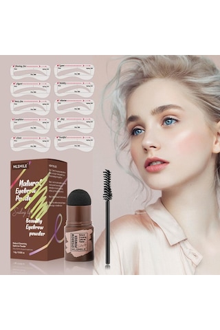 Mlsmıle Kaşlar, Su Geçirmez, Terleme Önleyici, Tembel Makyaj Pudra Pudra Plove Kaş Fırçası Seti Saç Çizgisi Farı Pudra 04