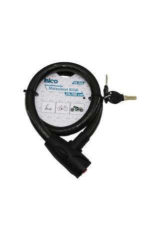 Bşkvirgo Çelik Tel Bisiklet & Motosiklet Kilidi 20mm X 100cm Anahtarlı Kapaklı Bsk2026 Çok Renkli