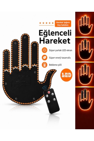 Uzaktan Kumandalı El Orta Parmak Led Araba İçin Led Işık
