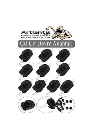 Mini Anahtar Arapuar Çıtçıt Anahtar 10 Adet Siyah Elektrik Devresi İçin Açma Kapama Düğmesi Deney On / Off Siyah Anahtar