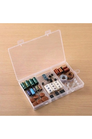 3 Bölmeli Şeffaf Plastik Organizer Kutu 17.5x11x2cm Elektronik Komponent Vida Kondansatör Direnç Sak