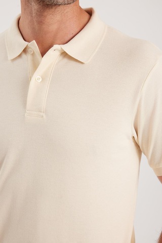 Tudors Erkek Slim Fit Dar Kesim Pamuklu Yumuşak Dokulu Serin Tutan Kumaş Düz Pike Polo Yaka Tişört-34952 Sarı