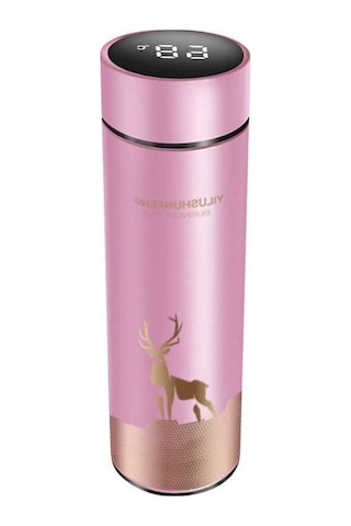 Besthome1 Akıllı Termometreli Paslanmaz Çelik Termos: Led Dokunmatik Ekranlı 500ml Su Şişesi