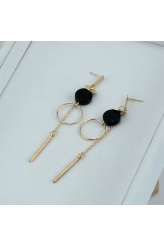 Skycity Tek Çizgi Küpe - Altın Ve Gümüş Renk, Alaşım Malzeme, Şık Tasarım Gold