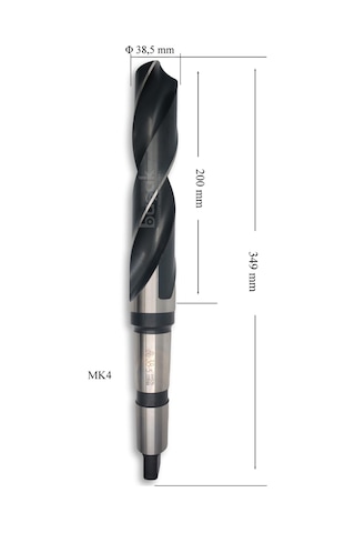 MTE 38,5 mm Mors Konik Saplı Matkap Ucu HSS (DIN 345)
