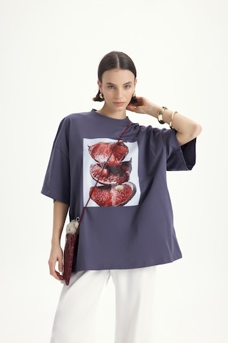 Mai Studıos Mai Studios Co. Pomelo Oversize Füme T-shirt Füme