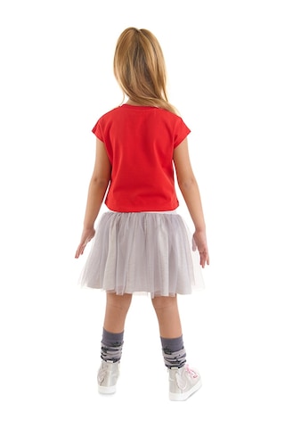 Denokids Mushi Kanka Kediler Kız Çocuk T-shirt Tüllü Tütü Etek Takım Çok Renkli