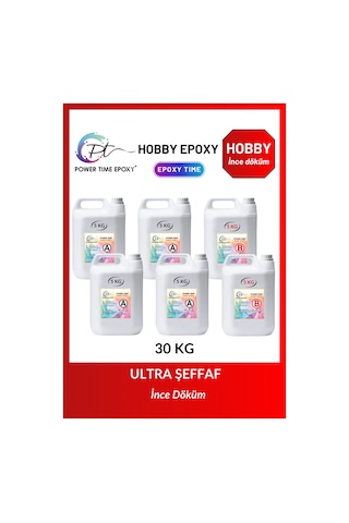 30 Kg Power Time Hobby Epoxy/ Şeffaf Epoksi Reçine Ince Döküm