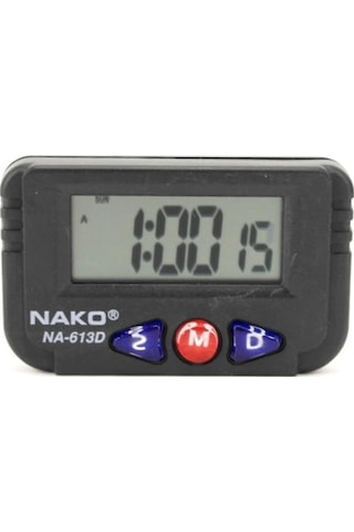 Nako Küçük Dijital Masa - Araba Saati Alarm Kronometre Na-613d Gkh