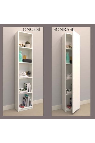 Rafkestir Parlak krem  Dolap kapağı imalatı 18 mm suntalam malzeme ( menteşe delikli )