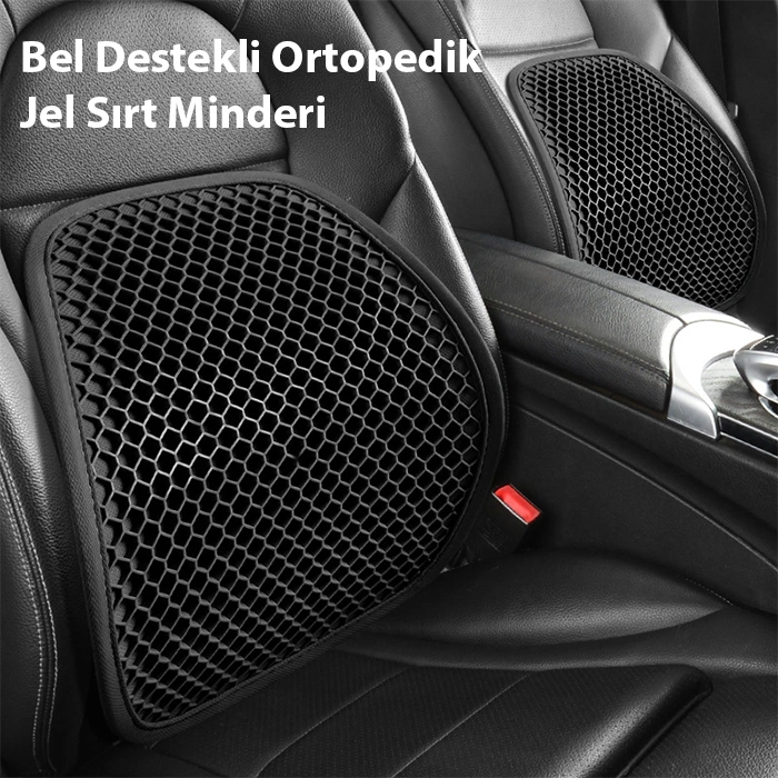 Ally Jel Destekli Ortopedik Bel Sırt Minderi Araç, Ofis Ve Ev Koltukları İçin Ergonomik Bel Sırt Destek Minderi